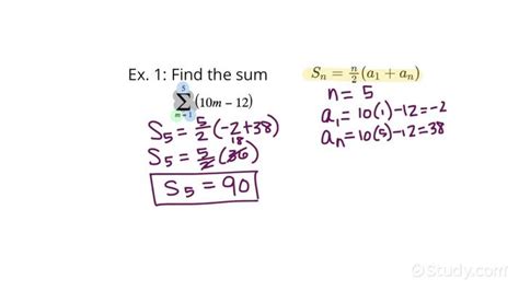 Finding the Sum of a Finite Arithmetic Series | Algebra | Study.com