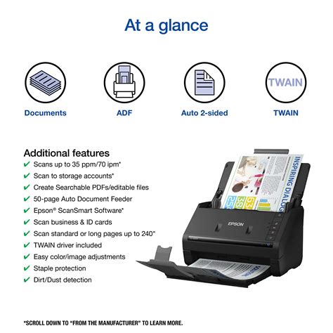 Epson Workforce ES-400 II Color Duplex Desktop Document Scanner for PC ...