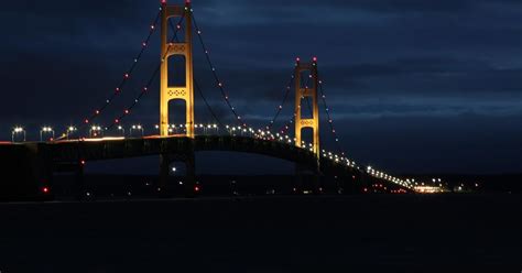 Michigan Exposures: The Mackinac Bridge at Night