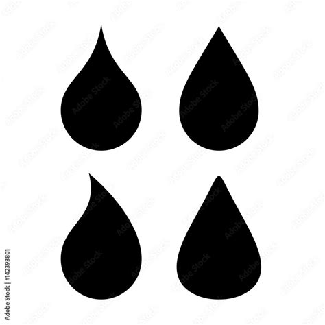 Water drop vector silhouette icon Stock Vector | Adobe Stock