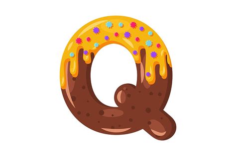 Donut cartoon Q letter illustration | Photoshop Graphics ~ Creative Market