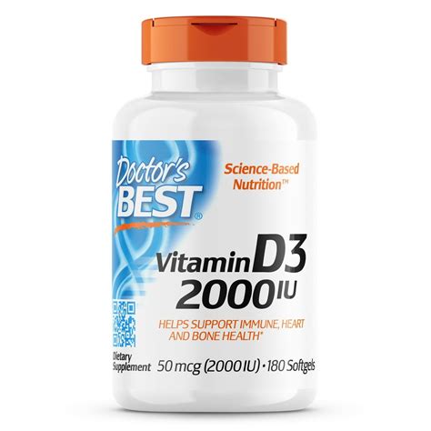 Doctor's Best Vitamin D3 2000IU, Non-GMO, Gluten Free, Soy Free ...