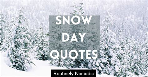 100 Perfect Snow Day Quotes and Captions | Routinely Nomadic