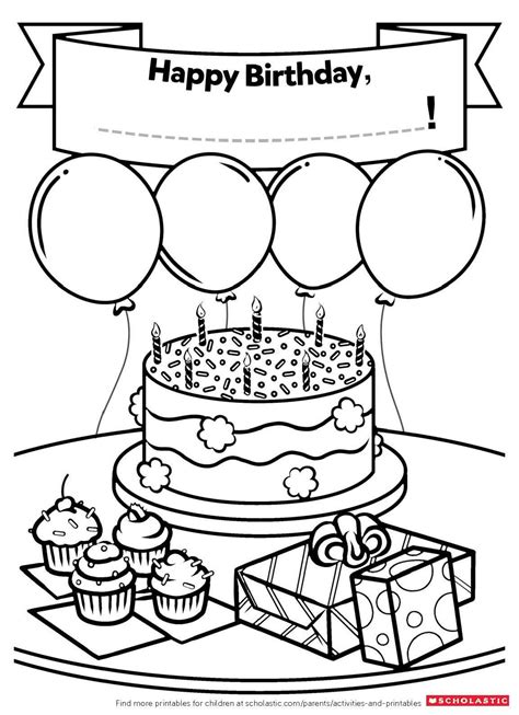 Colorable Printable Birthday Cards