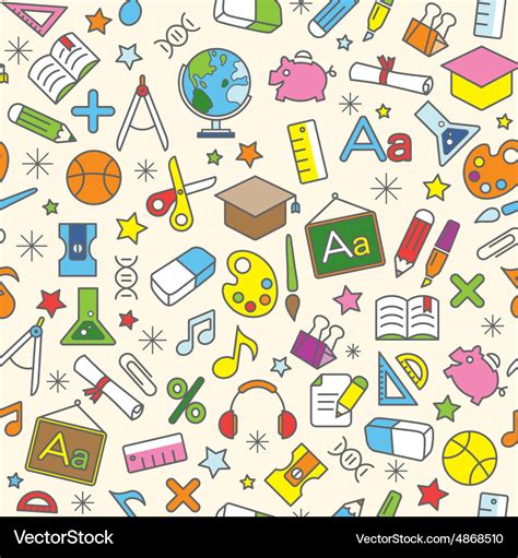 Education icons seamless pattern background Vector Image