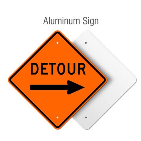 Detour Right Sign X4563 - by SafetySign.com