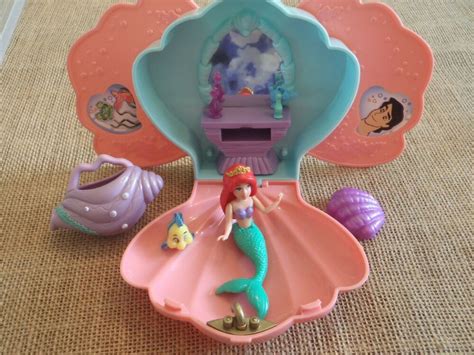 Polly Pocket Disney Princess Ariel The Little Mermaid Shell Compact Lot ...