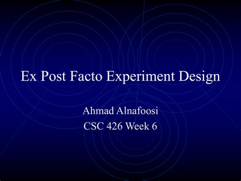 Ex Post Facto Designs