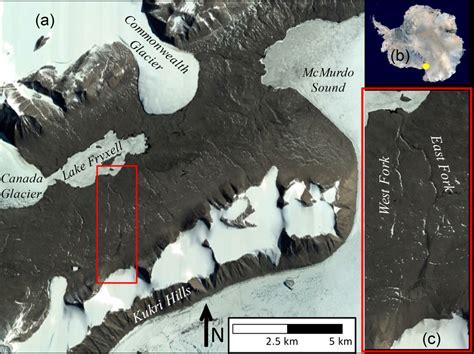 Map of (a) the location of the McMurdo Dry Valleys in Antarctica, (b ...