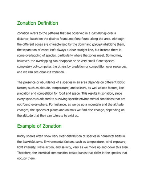 Zonation Definition - Zonation Definition Zonation refers to the ...