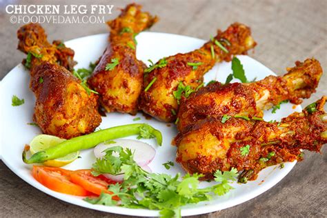 Chicken leg fry - spicy leg piece fry recipe - Foodvedam