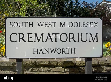 entrance sign for south west middlesex crematorium, hanworth, middlesex ...