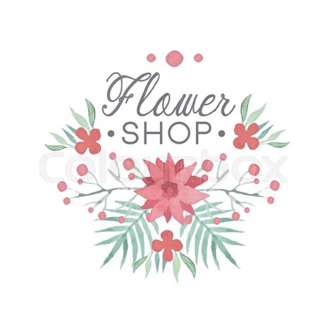 Flower shop colorful logo template, ... | Stock vector | Colourbox