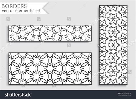 Black White Geometric Line Borders Patterns Stock Vector (Royalty Free ...