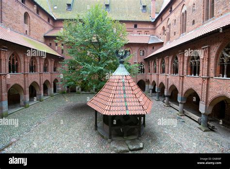 Interior in greatest Gothic castle in Europe - Malbork. Teutonic castle ...