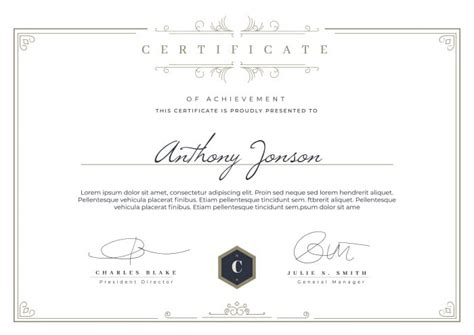 Free Elegant And Classic Certificate template to design