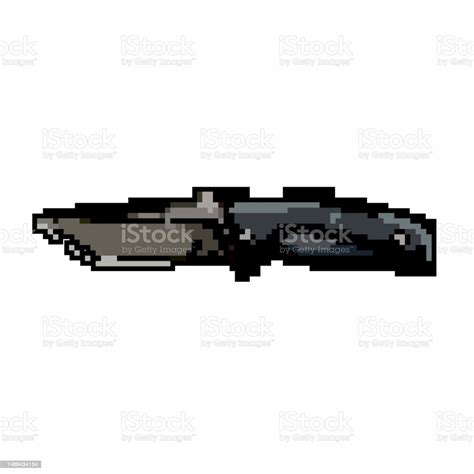 Sharp Military Knife Game Pixel Art Vector Illustration Stock ...