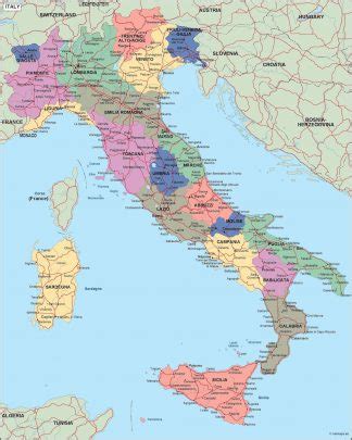 italy political map. Illustrator Vector Eps maps. Eps Illustrator Map ...