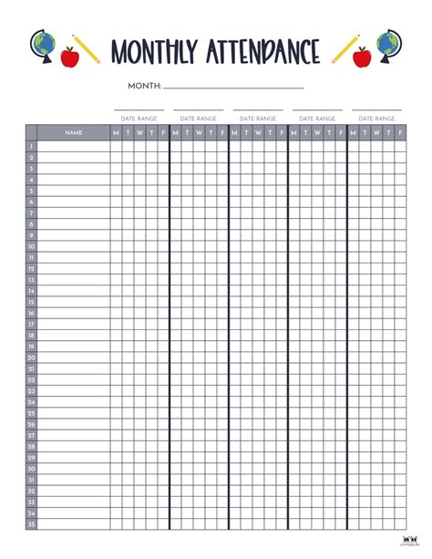 Attendance Sheet With Names