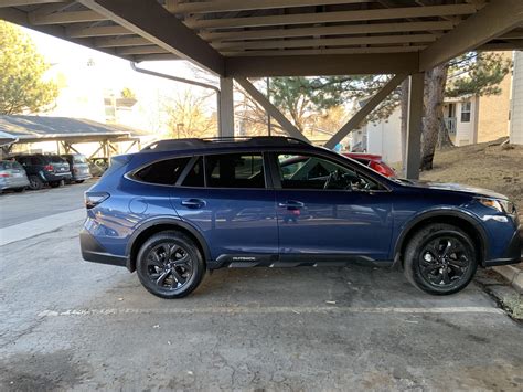 First ever new car! 2021 Subaru Outback XT Onyx. Love the blue and ...