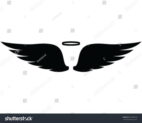 Black Silhouette Angel Wings Vector Illustration: vector de stock ...