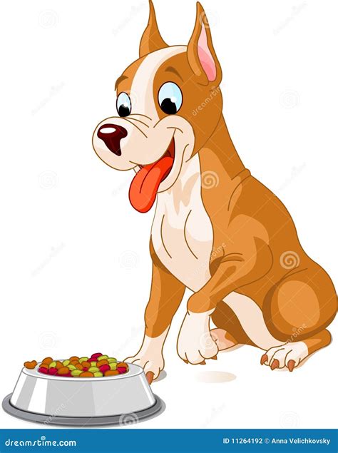 Hungry dog stock vector. Illustration of happiness, bowl - 11264192