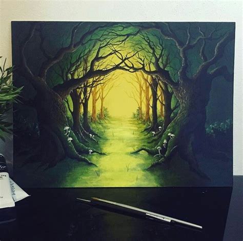 Forest Acrylic Painting By Cheneygram