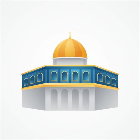 Dome of rock Al Quds illustration on isolated background 5310297 Vector ...