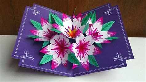 Making A 3d Flower Pop UP Card - Easy And Simple Steps | | Pop up card ...