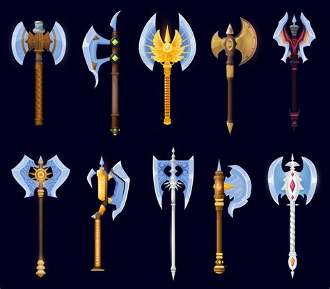 Magical nordic battle axe and skyrim weapon, arms 10883570 Vector Art ...