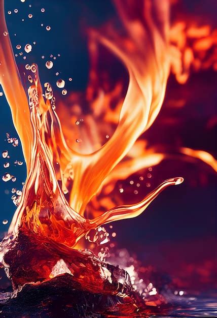 Premium Photo | Fire flame versus water and ice concept background with ...