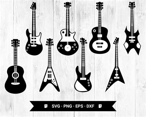 Electric Guitar Svg acoustic guitar Clip Art Vector Cut file | Etsy