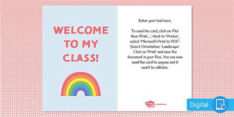 Welcome to My Class Rainbow E-Card | Twinkl Party - Twinkl