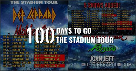 DEF LEPPARD's THE STADIUM TOUR 2022 Countdown (100 Days To Go)