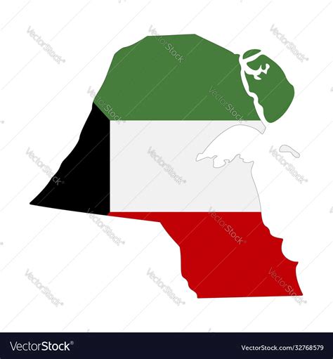 Map kuwait - flag Royalty Free Vector Image - VectorStock