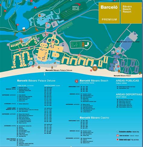 Map of Barcelo Bavaro Palace Deluxe, Punta Cana | Punta cana resort map ...