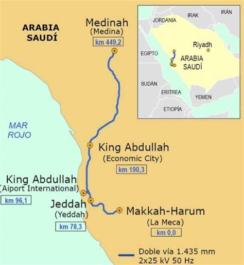 Haramain High Speed Rail Train Route Map Makkah to Jeddah and Madinah ...