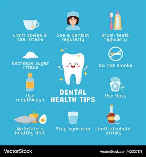 Dental and oral care tips from the dentist Vector Image