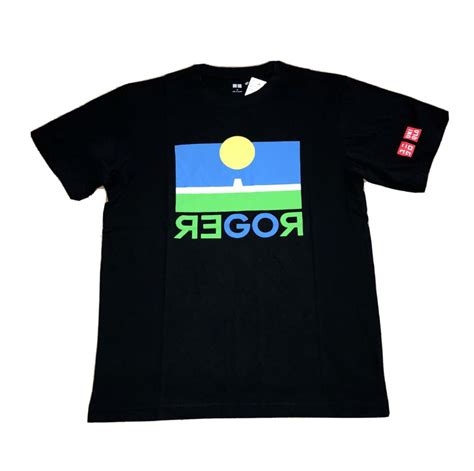 Uniqlo Roger Federer 15th Anniversary Mens Tennis Shirt Black | eBay ...