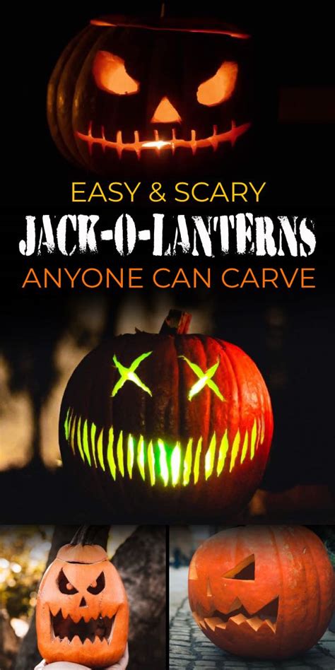 Easy & Scary Jack-O-Lantern Faces Anyone Can Carve! • The Budget Decorator