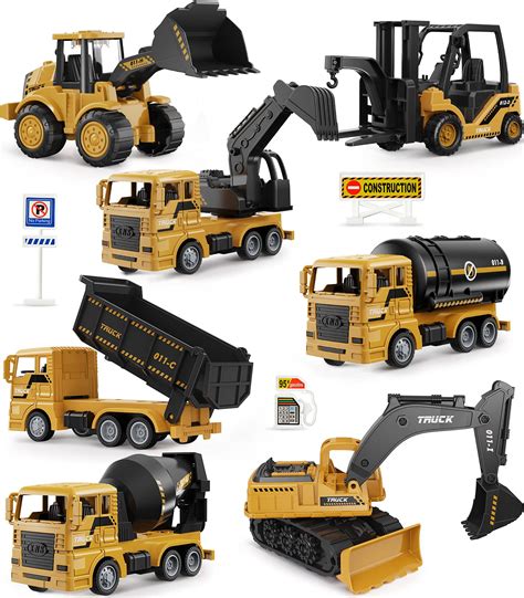 Buy Geyiie Construction Trucks Toys, Kids Construction Vehicles Site ...