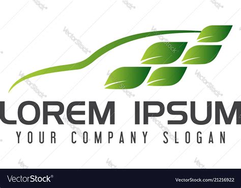 Green car logo nature design concept template Vector Image