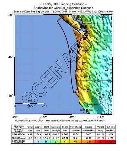 Cascadia Subduction Zone Earthquake Map - Map