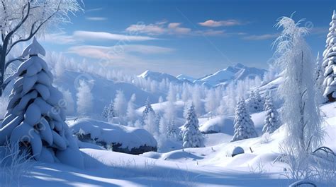 Snowy Landscape In Winter Desktop Wallpapers Background, Animated Snow ...