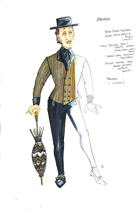 Malvolio costume rendering by Kevin Copenhaver for Utah Shakespeare ...