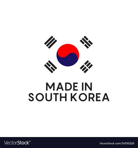 Made in south korea logo design template Vector Image