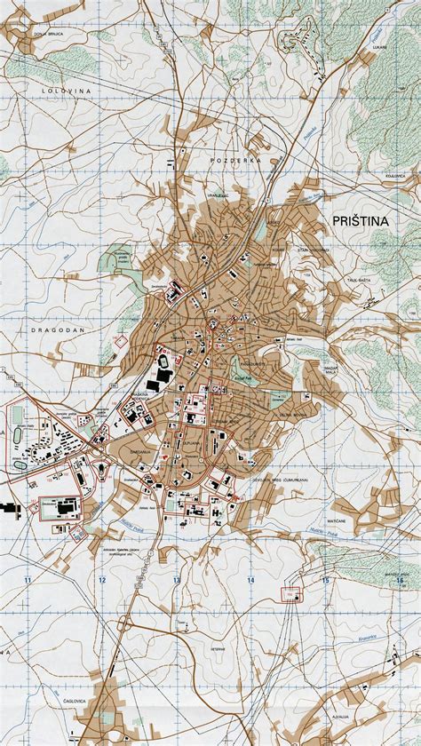 Large detailed road map of Pristina city | Pristina | Kosovo | Europe ...