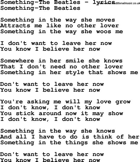 Love Song Lyrics for:Something-The Beatles