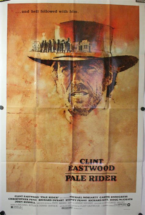 PALE RIDER, Clint Eastwood Western Original Movie Theater Poster Towns ...