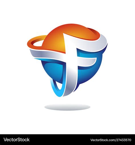 Abstract letter f logo design inspiration Vector Image